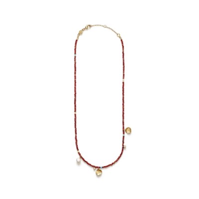 anni lu maroon harmony necklace - gold