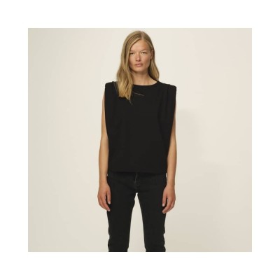 casual shoulder tee - black casual shoulder tee - black