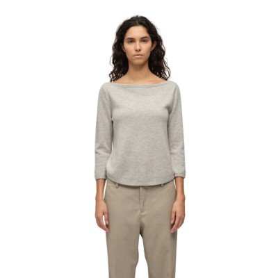 women's boat neck - ash grey