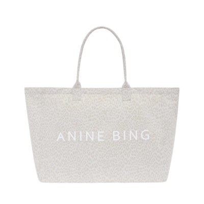 anine bing tote leopard - washed white