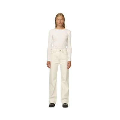 brown straight jeans - ecru