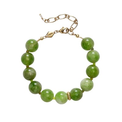 green bowl bracelet - gold
