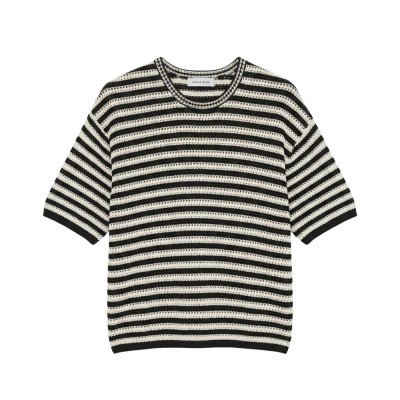 anine bing theo sweater - black and ivory