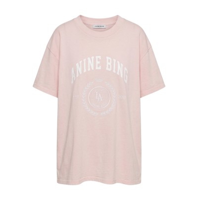 anine bing jaylin tee collegiate - powder pink