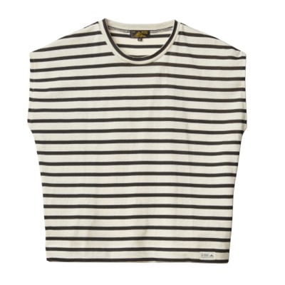 theoxane mariniere tank top - offwhite black
