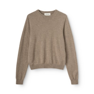 basic cashmere o-neck - beige melange