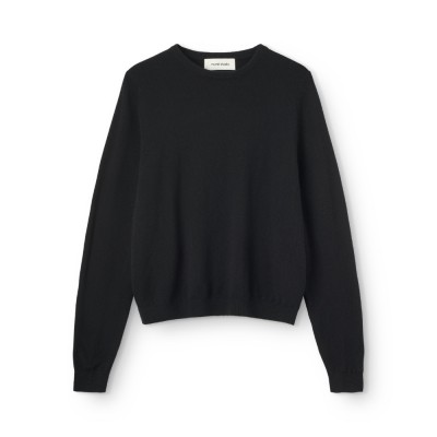basic cashmere o-neck - black