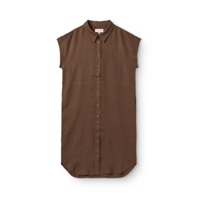 dress sleeveless linen - brown