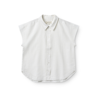 shirt sleeveless linen - white