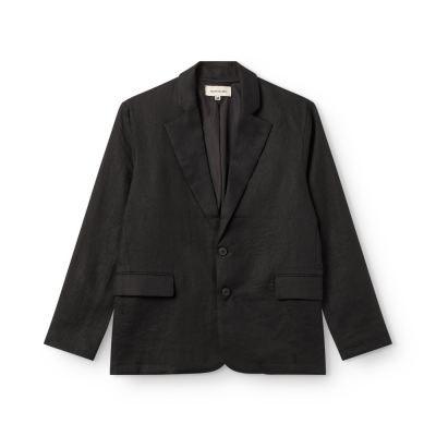 kerte blazer linen - black
