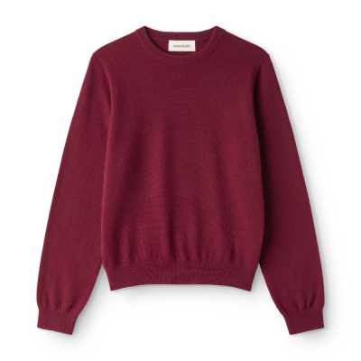 basic cashmere o-neck - burgundy