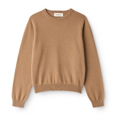 basic cashmere o-neck - cappuccino