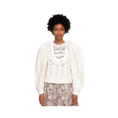 patrizia lace combo sweater - white patrizia lace combo sweater - white