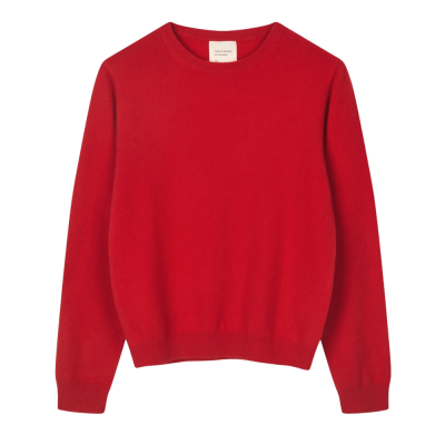 women's oversized roundneck - red