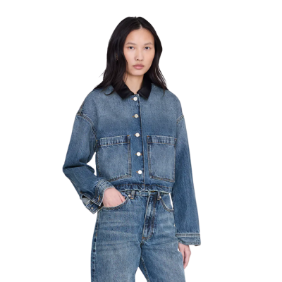 anine bing yuma jacket - cabana blue