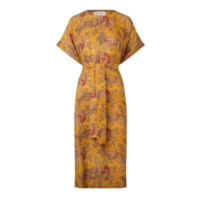 clara silk dress - yellow