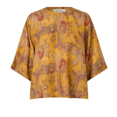 cali silk top - yellow