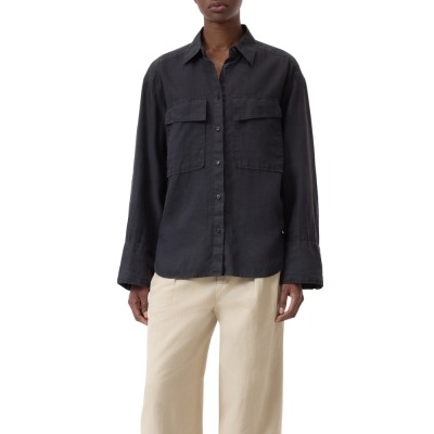 closed utility shirt - black