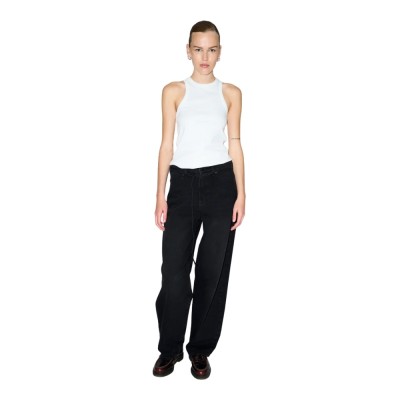 trw kaia slung belt jeans wash heritage - black