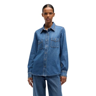 western shirt street wise with studs - denim blue 