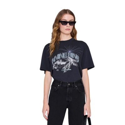anine bing walker tee california - vintage black