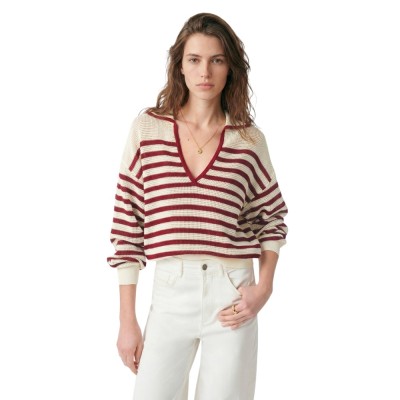 granville sweater - ivoire/rouge