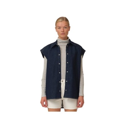 bowie oversize sl. less shirt - denim blue bowie oversize sl. less shirt - denim blue