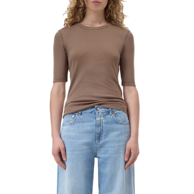 closed crewneck shortsleeve tee - hazel beige 