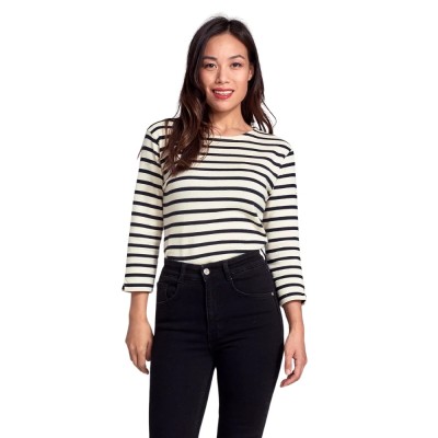 passerelle breton striped shirt - nature/navy
