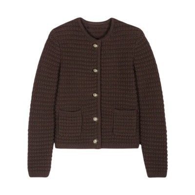 gaspard knitted cardigan - brown