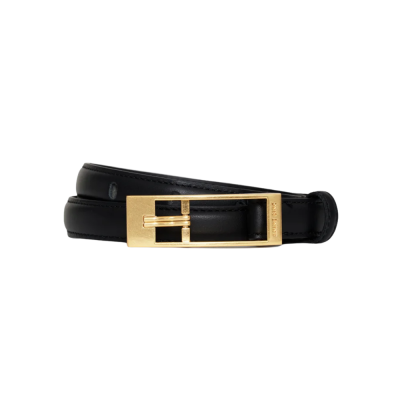 anine bing elly belt smooth leather - black
