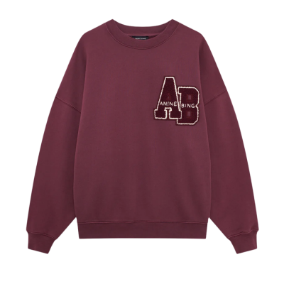 anine bing miles sweatshirt letteman - fig - front