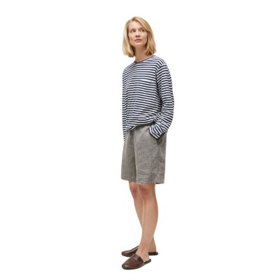 shorts long linen - brown