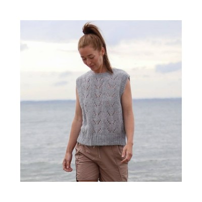 ava strik vest - grey melange ava strik vest - grey melange