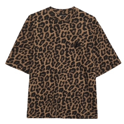 anine bing avi tee - black and brown leopard
