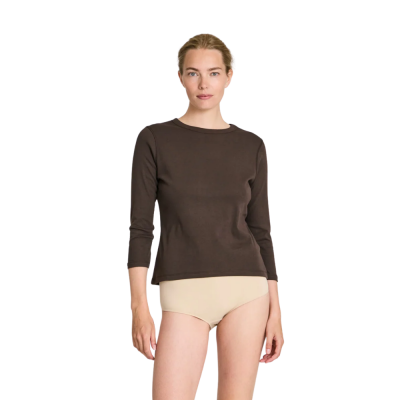 sascha 3/4 sleeve cotton top - mulch
