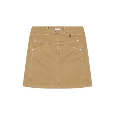 closed belted mini skirt - urban beige