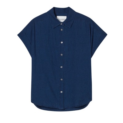 closed sleeveless shirt - dark blue