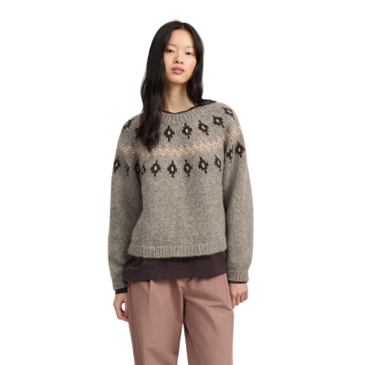 aiayu wyn knit - mix pure grey - model front