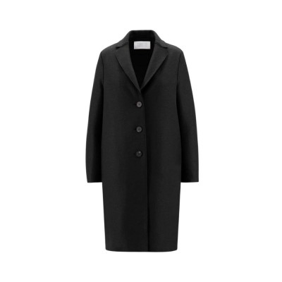 overcoat pressed wool - black