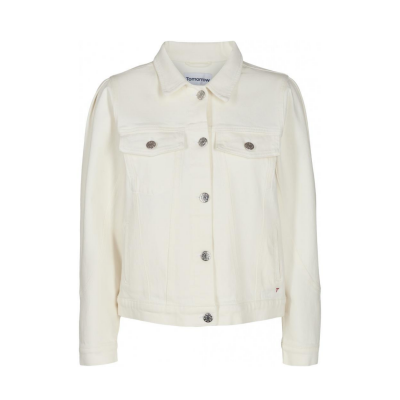 kersee puff denim jakke - ecru kersee puff denim jakke - ecru