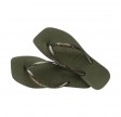slim square logo metallic - green