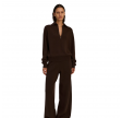 rhea zip polo knit - dark brown