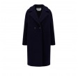 dropped shoulder coat bouclé - navy blue