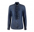 illy blouse chest ruffles - blue