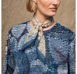 light blue flower toile scarf - blue