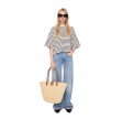 anine bing myers cropped tee - black stripe french terry