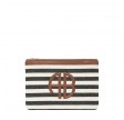 anine bing pouch - black and natural stripe