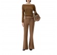 closed wide neck long sleeve - light mocha brown 