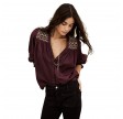samantha smocked blouse - bordeaux